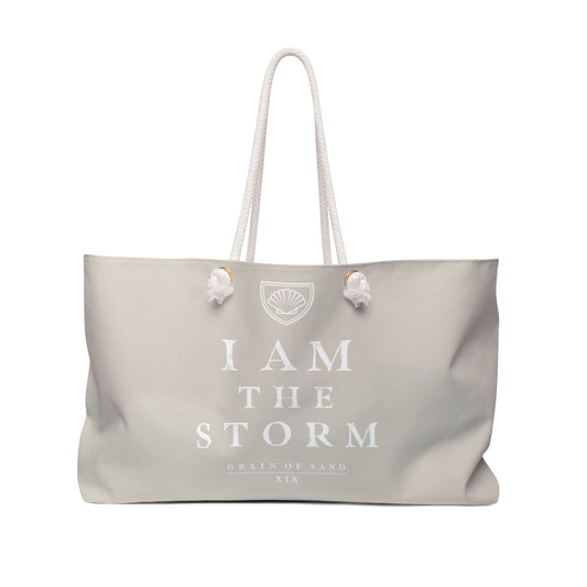 I Am The Storm Canvas Weekender Bag – Inspirational Travel Tote