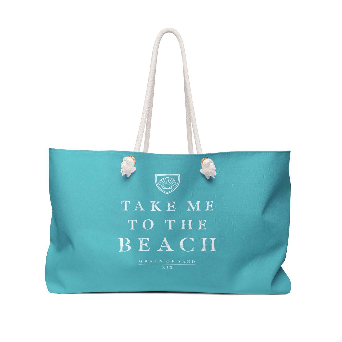 Take Me To The Beach Weekender Bag — Large Turquoise Beach Tote