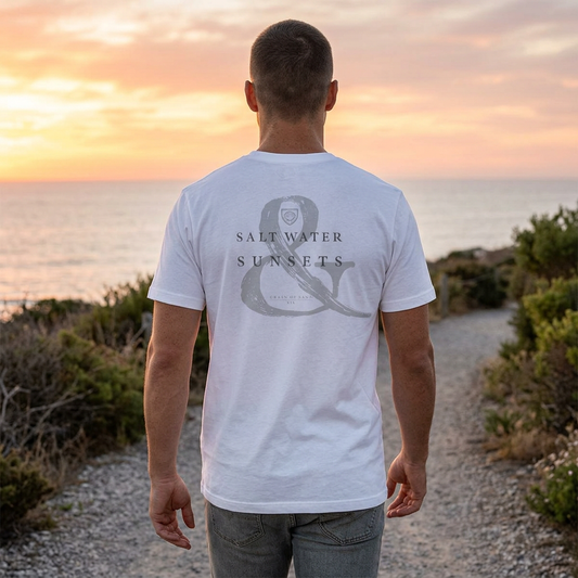 Saltwater & Sunsets | Coastal Beach Crewneck T‑Shirt