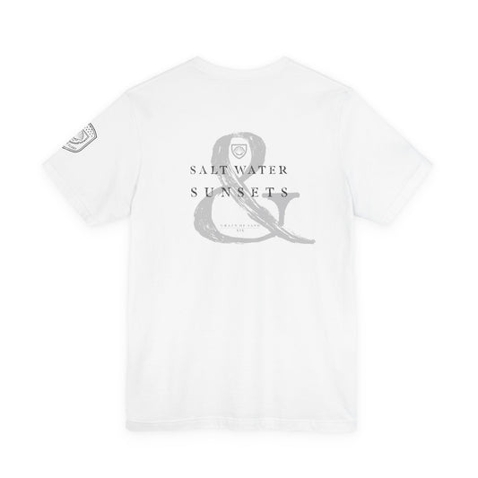 Saltwater & Sunsets | Coastal Beach Crewneck T‑Shirt