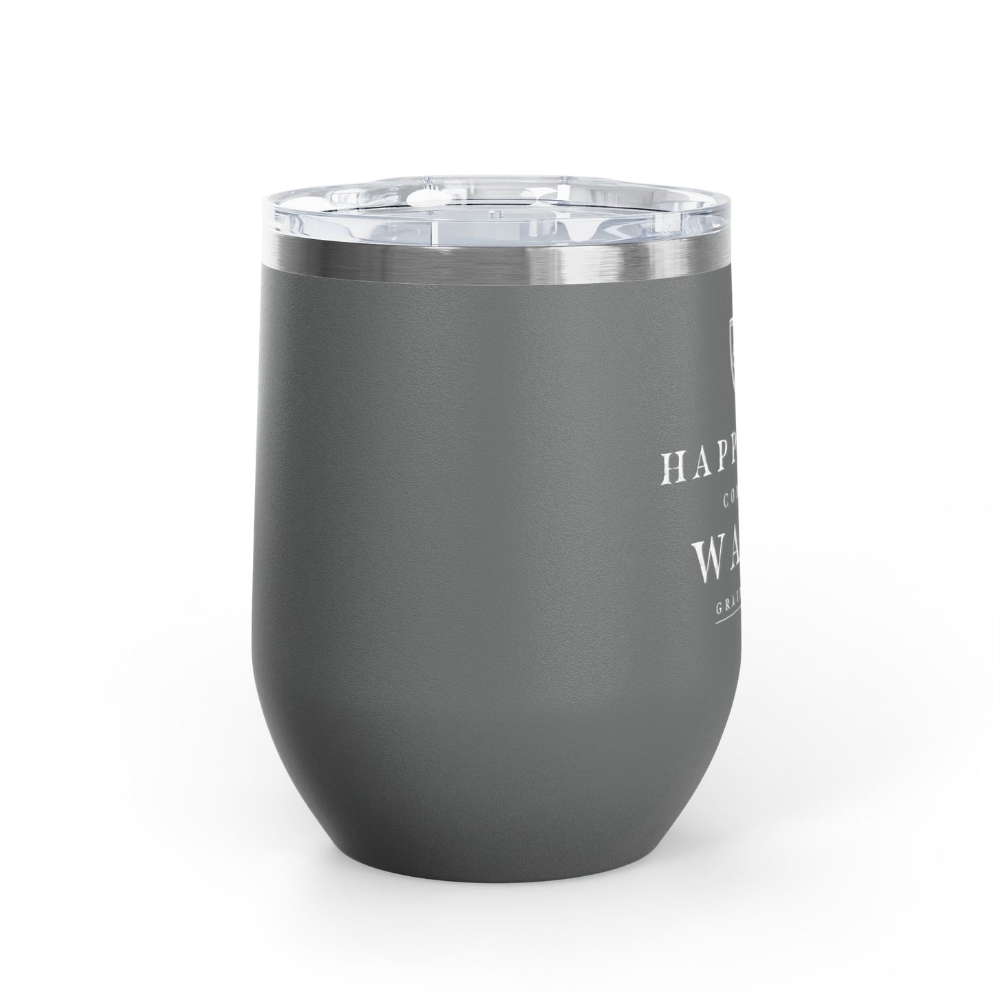 Happiness Comes in Waves 12oz Wine Tumbler — Insulated Beach Quote Glass