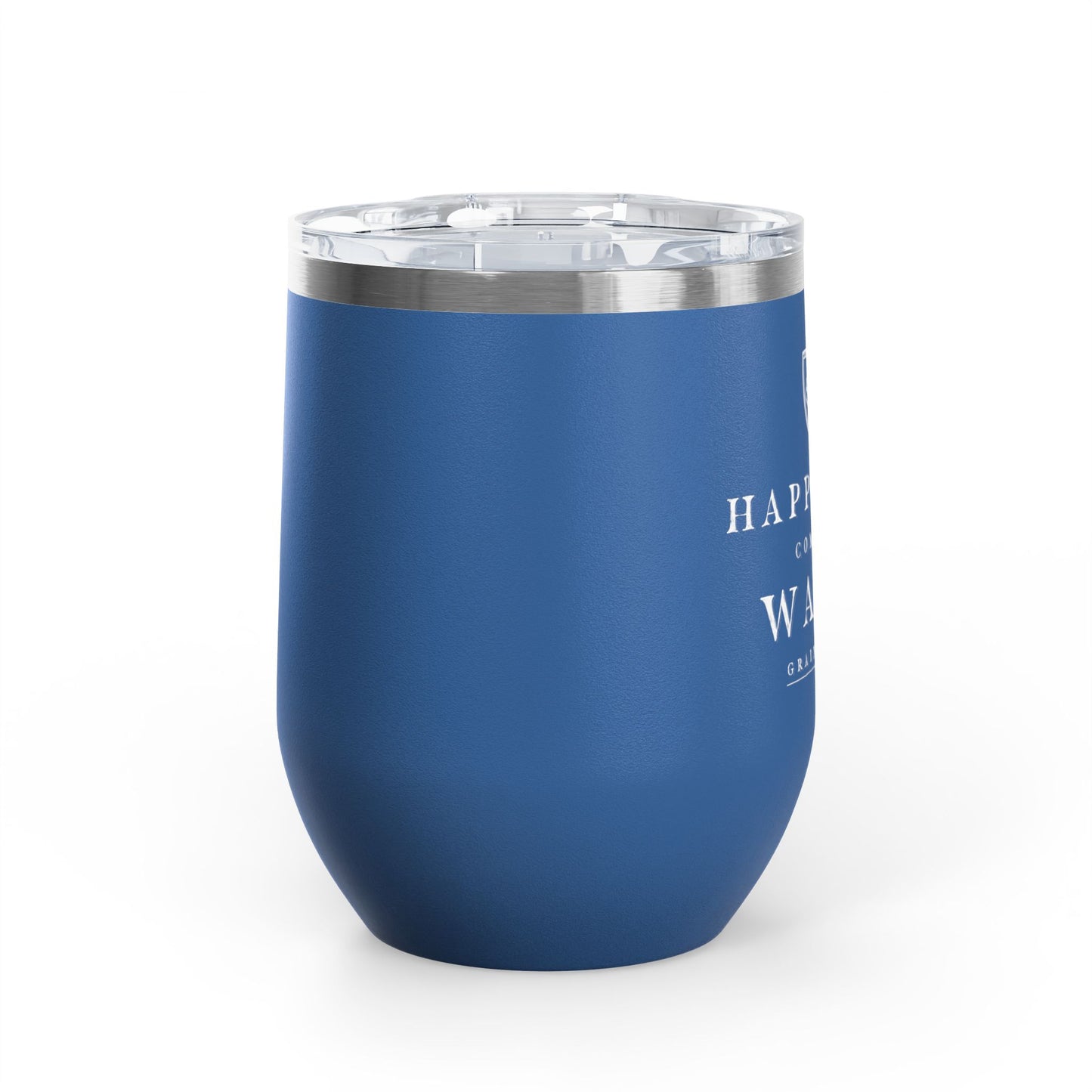 Happiness Comes in Waves 12oz Wine Tumbler — Insulated Beach Quote Glass